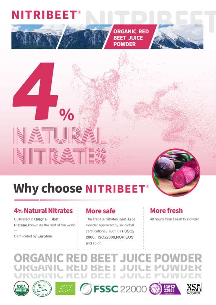 organic red beet root juice powder, 4% nitrates